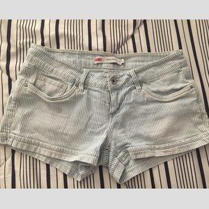 Levi's Striped Shorty Short-White & Blue Sz 3